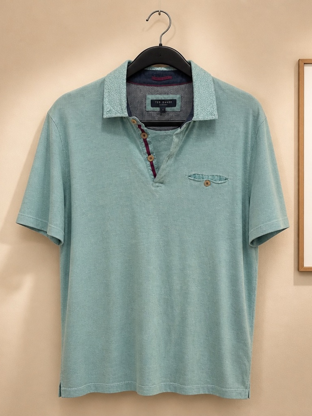 Ted Baker Men’s Seafoam Green Polo with Contrast Trim